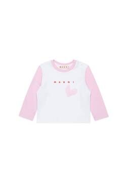 NEW MARNI girls heart graphic t-shirt in white